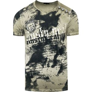 Rusty Neal - T-shirt - Katoen - Normale Pasvorm - Logo-print en Knoopsluiting