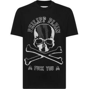 Philipp Plein - T-Shirt - Zwart - Skull&Bones - Katoen