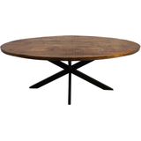 HSM Collection -ovale eettafel melbourne-240x110x76--mango/metaal