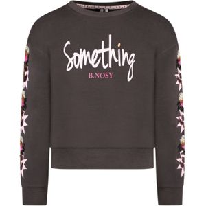 B.Nosy Meisjes sweater met pailletten op de mouwen anthracite