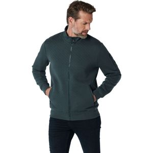 No Excess Sweater full zipper jacquard recycl dark steel