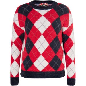 Mymo - Gebreide Trui - Zwart Rood Veelkleurig - Dames