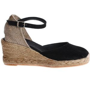 LLORET-5 - Espadrille - Suède - Effen Kleuren - Jute Sleehak