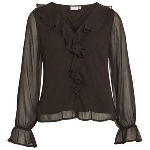 Vila - Visilja - Blouse - Bruin - Lange Mouwen