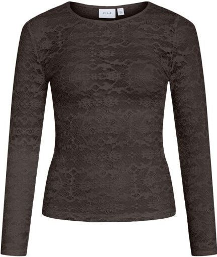 Vila - Vivelina Lace Top - T-shirt - Jester Red - Dames