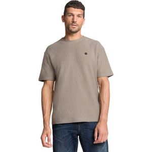 No Excess - Shirt - Taupe/Zwart - Effen - Halve Mouw
