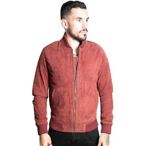 Heren - Varsity Lederen Bomberjack - Geitensuède - Athene