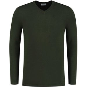 Purewhite Trui knit v-neck groen
