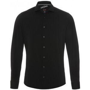 Pure 4030-21750 001 black stretch overhemd lange mo