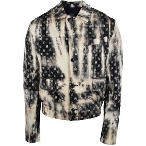 AMIRI - Wollen Jas - Beige en Zwart - Met Monogram - Gemaakt in Italië
