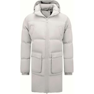 Local Fanatic Lange gedateerde puffer parka jas met afneembare capuchon 3361