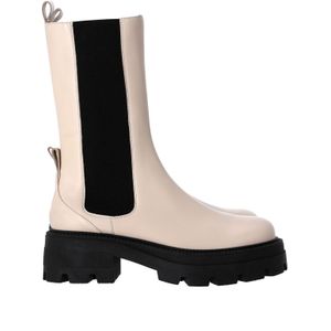 Sergio Rossi Milla Platformlaarzen in Witte Leer