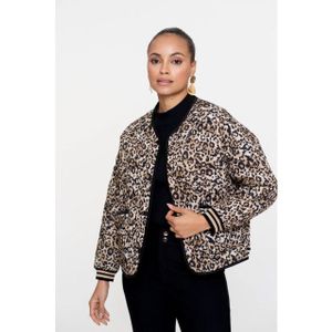 Geisha - 55538 - Jas - Zwart/sand - Dames - Kort - Leopard Print