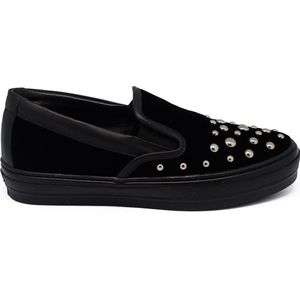 Salvatore Ferragamo - Fluwelen Instappers - Zwart