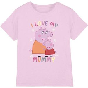Peppa Pig Kinderen/kinderen ik hou van mijn mama t-shirt