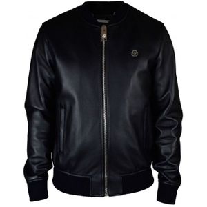 Philipp Plein - Bomberjack - Zwart - Rood en Zwart Ruitpatroon