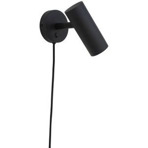 House Nordic Paris wall lamp lamp in black with a 190 cm fabric cord bulb: gu10/5w led ip20