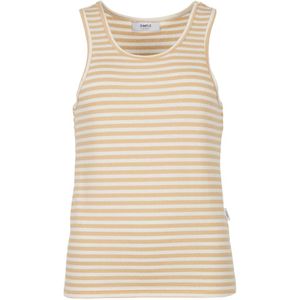 Simple Prato top jersey stripe egret/irish cream