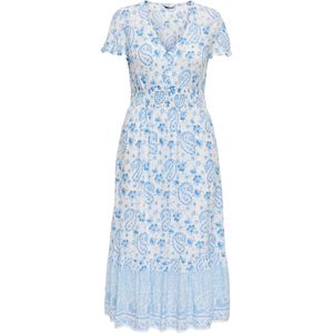 Zomerjurk - Zwart - Korte Mouwen - V-Hals - Meerlaagse Stof