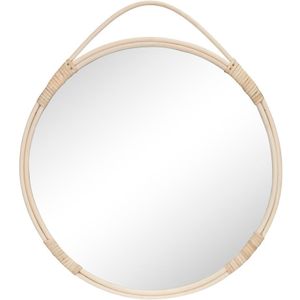 House Nordic Malo mirror round mirror in natural rattan Ã˜50 cm