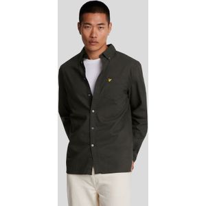 Men's Lyle And Scott Plain Oxford Shirt in Gunmetal