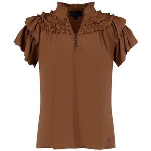 Elvira Collections - Blousetop - Cognac - Polyester