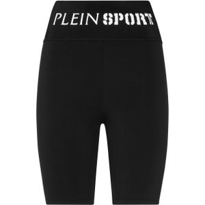 Plein Sport - Korte Broeken - Zwart - Polyester - Sport Leggings Tiger