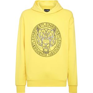 Plein Sport - Hoodie Sweatshirt Tiger - Geel - Katoenfleece