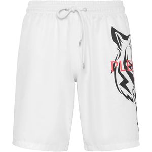 Plein Sport - Swim Trunks Tiger - Badmode - Wit - Polyester