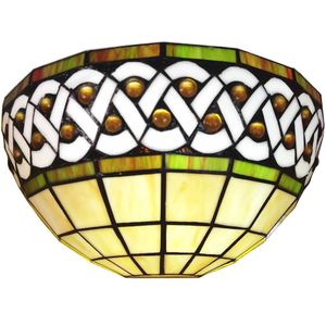 LumiLamp Wandlamp tiffany 31x15x21 cm glas halfrond muurlamp