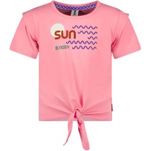 B.Nosy Meisjes t-shirt met knoop sun geranium