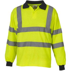 Yoko Heren hi-vis poloshirt met lange mouwen