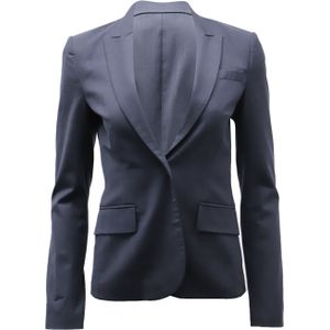 Theory Enkelvoudig Geknoopte Colbert in Donkerblauw Wolmix