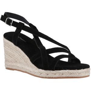 Hush Puppies - Jenny - Espadrille Wedge - Zwart - Suède