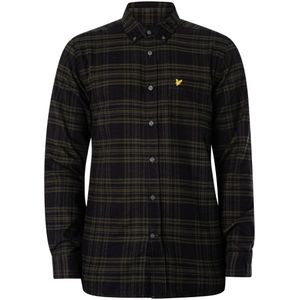 Lyle & Scott - Geruit Flanellen Overhemd - Bergmosgroen - Lange Mouwen
