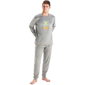 Fluwelen herenpyjama met lange mouwen en ronde hals MU3