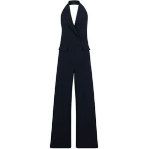 BOSS - Dacom - Damesjumpsuit - Donkerblauw - Halterneck