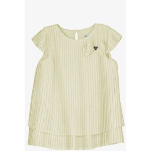 Mayoral - Jurk - Beige - Plissé en Ruches - Baby Meisje