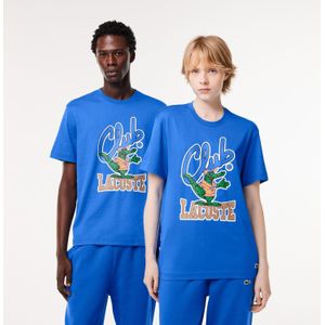 Lacoste - Relaxed Fit Signature Print - T-shirt - Blauw
