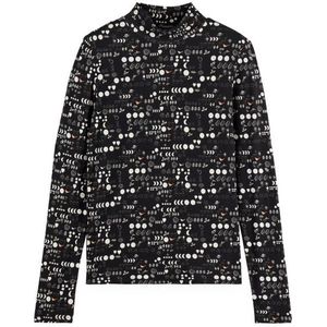 Scotch & Soda - All Over Printed Mock T-shirt - Lange Mouwen
