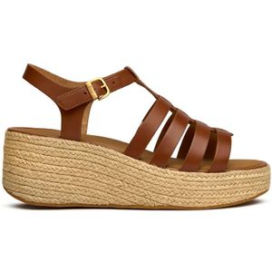 Fitflop - JF5-C15 - Espadrilles - Bruin - Leer - Sleehak