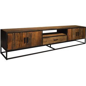 Livingfurn tv meubel dakota 240 cm riverwood / gecoat staal