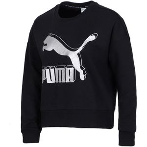 Puma - Classics Logo Metallic Crew Sweatshirt - Zwart