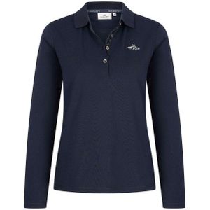 Poloshirt - Paisley Print - Katoen/Elastan - Lange Mouwen - Zilveren Knopen