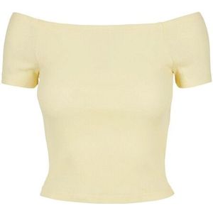 Urban Classics Dames geribd off shoulder t-shirt