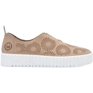 Rieker - M8352 - Ballerina - Sand - Rubber - Uitneembaar Voetbed