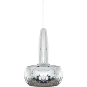 Umage Clava hanglamp polished steel met koordset wit Ø 21,5 cm