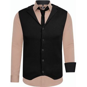 Set van 3 overhemden met vest en stropdas