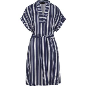 Jurken - Gestreepte Mouwloze Jurk - Geweven Viscose - Met Zijsplitten