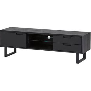 Nijwie Tv dressoir 165 met 1 deur, 2 lades en 2 open vakken met glasplaat